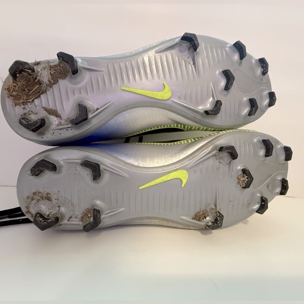 Nike - MercurialX Vortex Iii NJR FG Junior/Youth - Blue & Silver Athletic Cleats - Picture 11 of 12